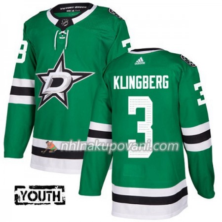 Dallas Stars Dresy John Klingberg 3 Adidas 2017-2018 Kelly Zelená Authentic - Dětské